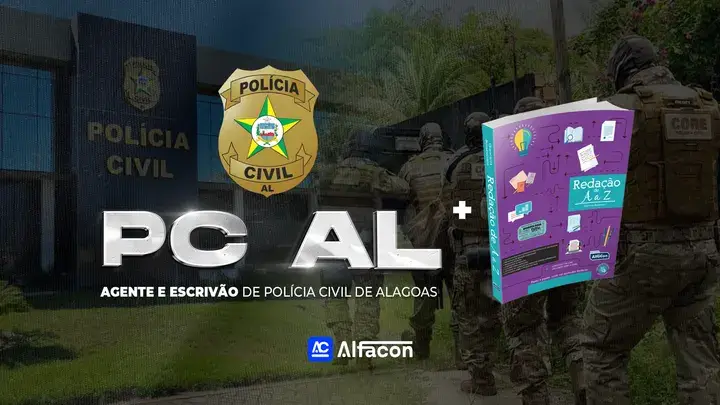 Capa do curso COMBO - PC AL - Agente e Escrivão de Polícia Civil de Alagoas + Apostilas de Redação
