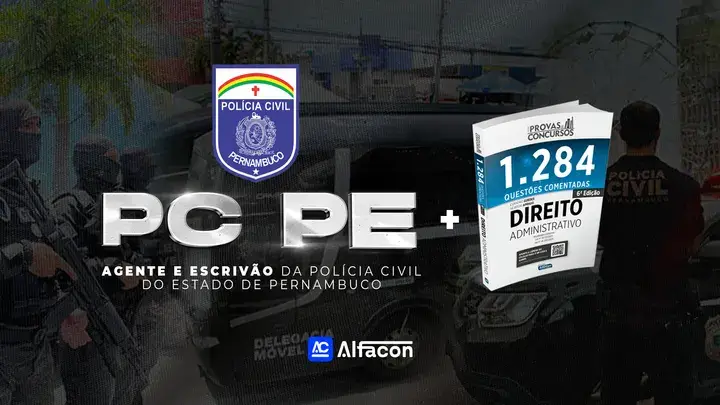 Capa do curso COMBO - PC PE - Agente e Escrivão da Polícia Civil do Estado de Pernambuco + Questões Comentadas Direito Administrativo