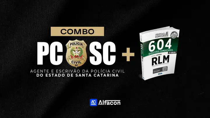 Capa do curso COMBO - PC SC - Agente e Escrivão de Polícia Civil do Estado de Santa Catarina + Questões de RLM Comentadas