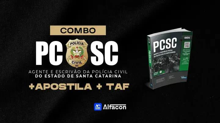 Capa do curso COMBO - PC SC - Agente e Escrivão de Polícia Civil do Estado de Santa Catarina + TAF