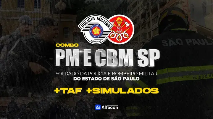 Capa do curso COMBO - PMESP - Soldado da Polícia Militar do Estado de São Paulo + TAF + Simulados