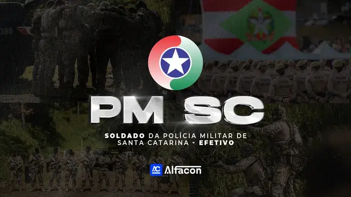 Capa do curso PM SC - Soldado da Polícia Militar de Santa Catarina