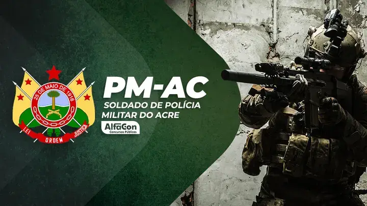 Capa do curso PM AC - Soldado de Polícia Militar do Acre